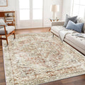 Washable Area Rug 4'x6' Vintage Traditional Floor Cover Foldable Thin Rugs by CHAMPLANT
