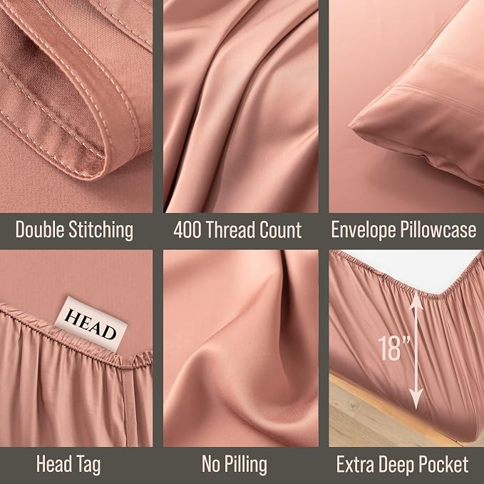 Bella Coterie Luxury Bamboo Viscose Split King Size Sheet Set | 2 Fitted Sheets - Image 4