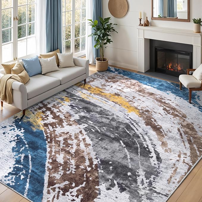 Ciicool Modern Abstract Rug for Living Room, 5x7 Machine Washable Area Rug - Image 2