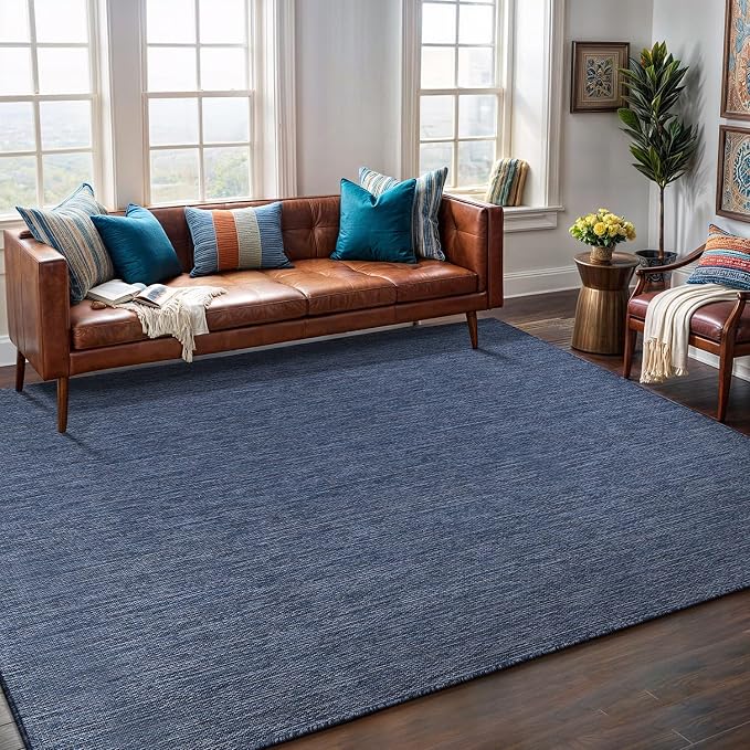 Washable Indoor Outdoor Rug 10x14 Weather Resistant Area Rugs Modern Solid - Image 7