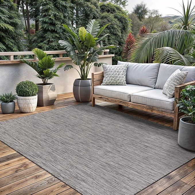 Washable Indoor Outdoor Rug 6x9 Weather Resistant Area Rugs Modern Solid - Image 5