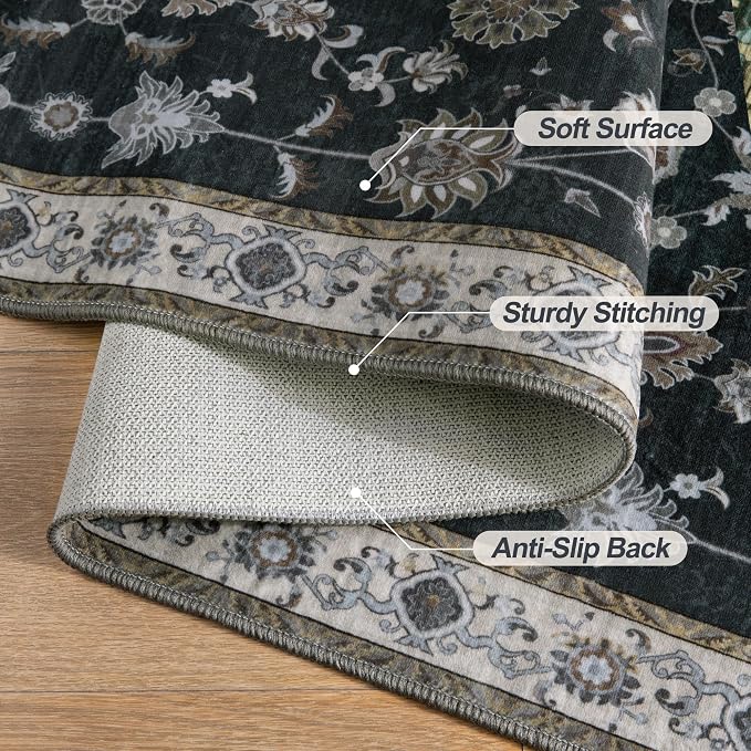 Tangsoo Floral Runner Rug 2x6 Washable Rug - Image 6