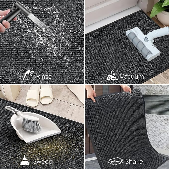 Azadx 3'x10' Indoor Outdoor Door Mat Heavy Duty Front Door Mat Ultra Absorbent - Image 9