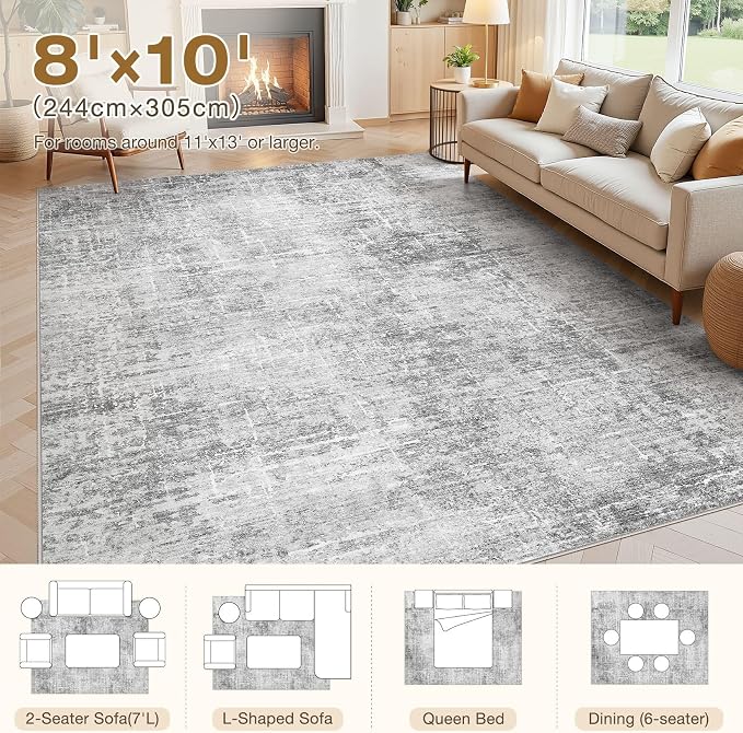 Abstract Living Room Rug 8x10 - Image 2
