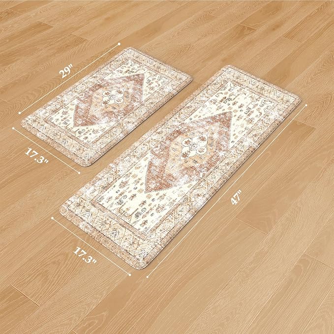 KIMODE Farmhouse Kitchen Mats, Anti Fatigue Kitchen Rugs Sets of 2, Non Slip - Image 3