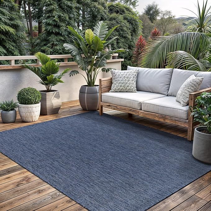 Washable Indoor Outdoor Rug 9x12 Weather Resistant Area Rugs Modern Solid - Image 6