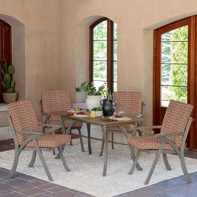Arden Selections Outdoor Dining Chair Cushion 20 x 20, Rain-Proof, Fade - Image 6