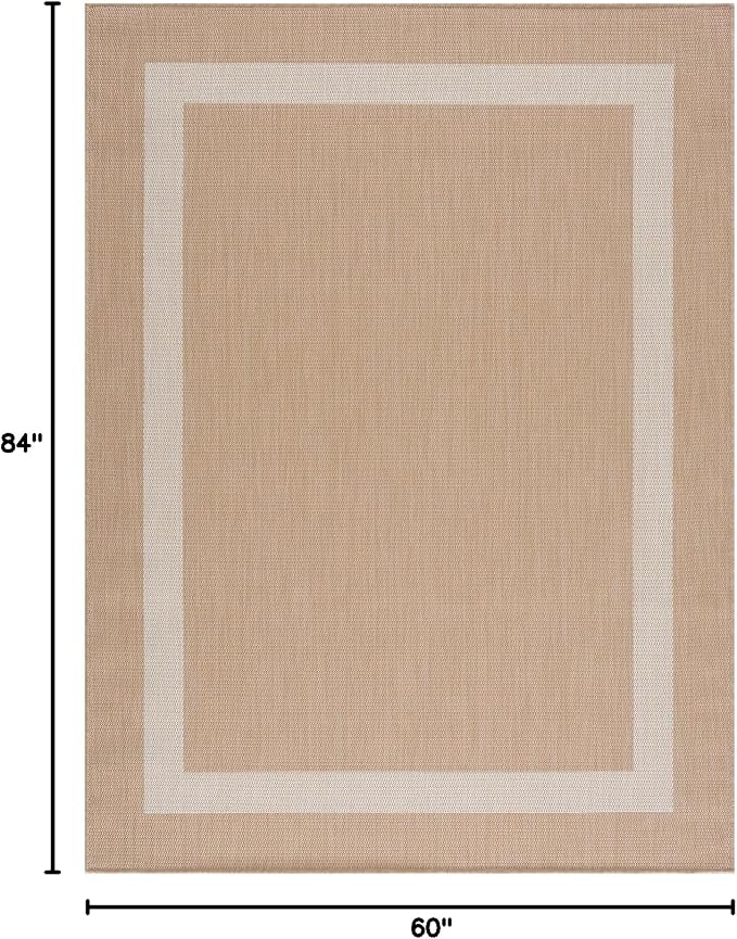 CAMILSON Outdoor Rug 5x7, Modern Outside Rugs - Image 2