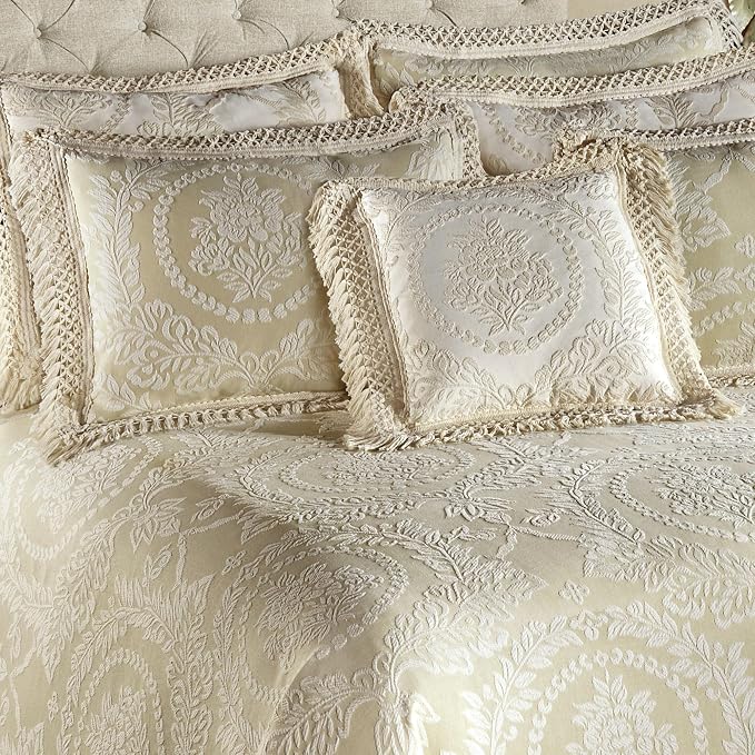 Timeless Vintage Style Bedding | Neutral Sage and Ecru | Textured Matelasse - Image 3