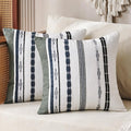 Boho Throw Pillow Covers 18 x 18 Chenille Pillow Covers Striped Square Elegant by Wosendy