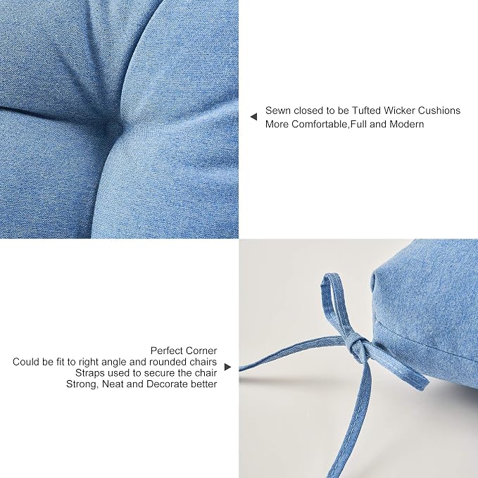 ARTPLAN Seat/Back Outdoor Chair Cushion, Tufted Replacement - Image 5
