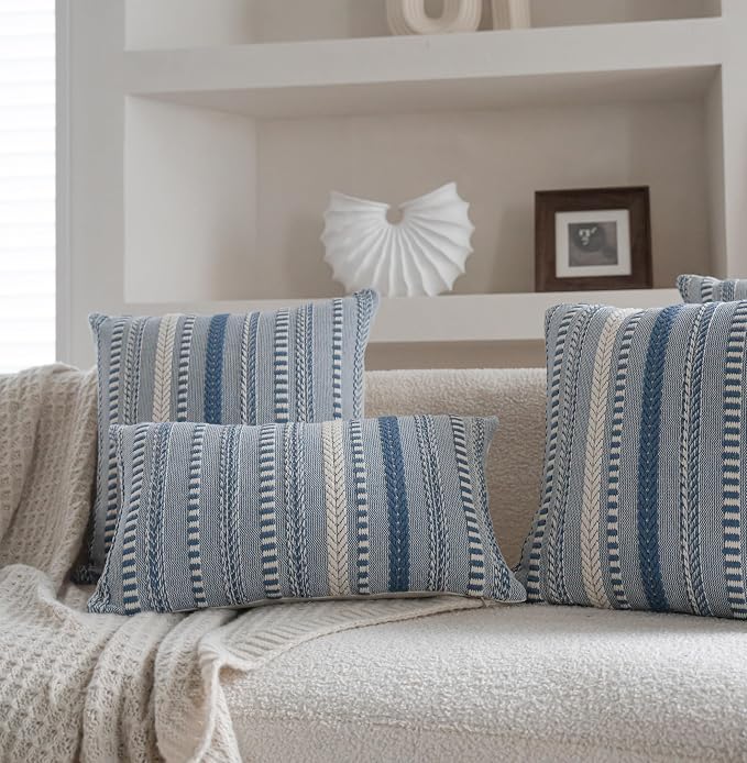 Boho Throw Pillow Covers 12x20 Inch Set of 2, Farmhouse Decorative Couch Pillow - Image 2