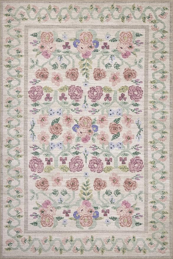 Loloi Rifle Paper Co. Rosa Collection RSA-01 Ivory 2'-3" x 3'-9" Accent Rug - Image 4