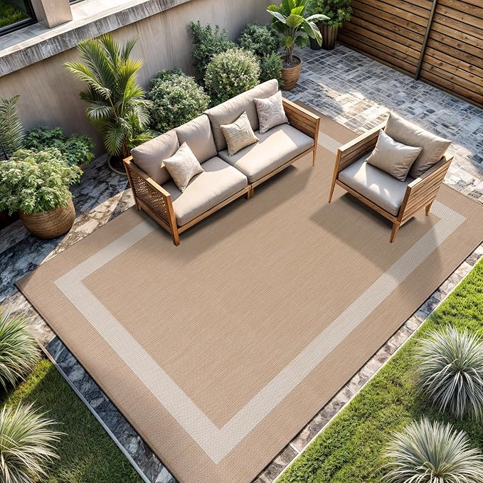 CAMILSON Outdoor Rug 6x9, Modern Outside Rugs - Image 8