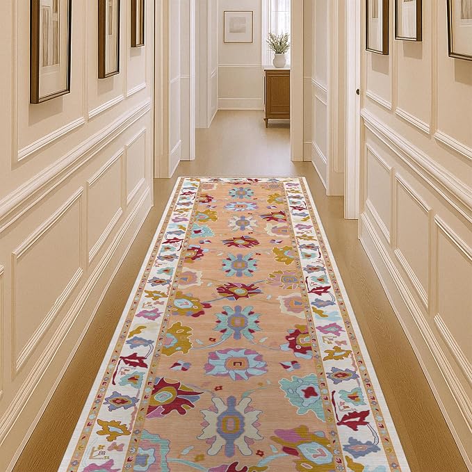 Fame Living Orange Oushak Runner Rug, Modern Runners, Small Throw Rugs by FameLiving%7COushakRugs