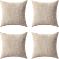 Decorative Throw Pillow Covers 20x20 Inch Set of 4, Soft Solid Farmhouse by ZSkogur