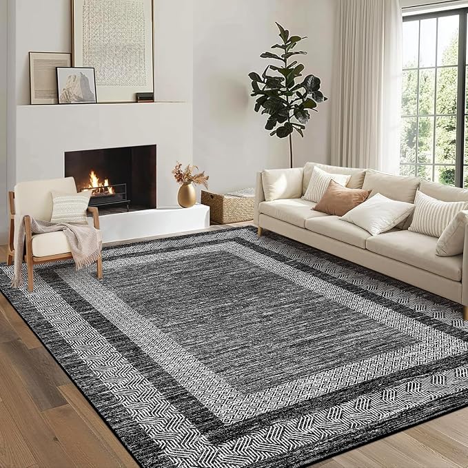 GarveeHome Modern Geometric Rug 4x6 Washable Rug by GarveeHome