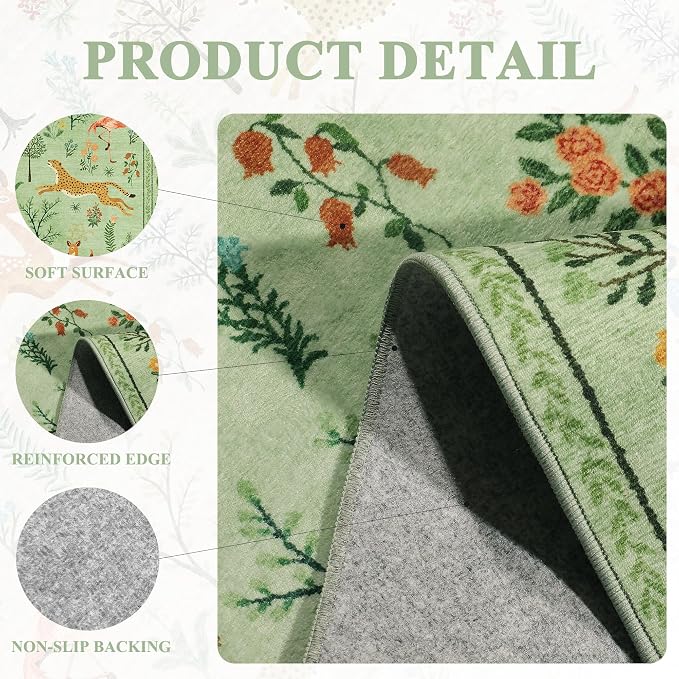 DUKINO 2.6x8 Rug for Hallway, Washable Kitchen Runner Rug - Image 4