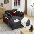 VINGLI 56" Oversized Chaise Lounge Chair, Dark Grey Comfy Corduroy Chaise Sofa by VINGLI