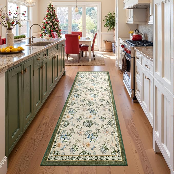 jinchan Elora 3x10 Floral Runner Rug - Image 2