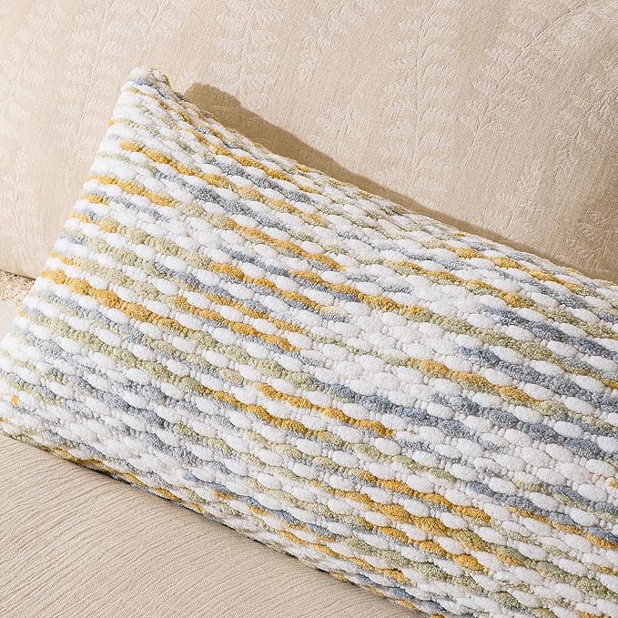 AmHoo Boho Chenille Pillow Cover Decorative Tufted Pillowcase - Image 4