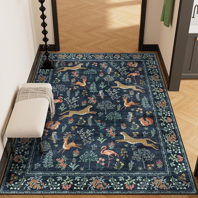DUKINO 4x6 Rug, Washable Animal Area Rug - Image 5