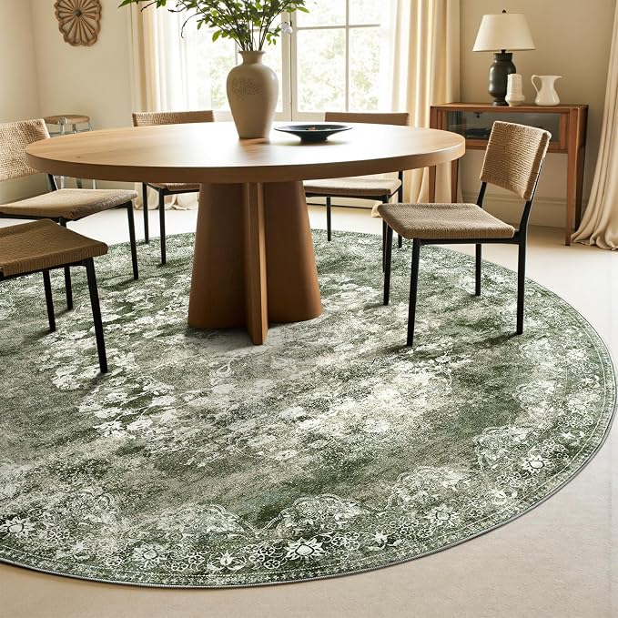 jinchan Round Rug 7ft Area Rug - Image 3