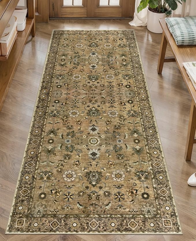 Tangsoo Floral Runner Rug 2x6 Washable Rug - Image 8