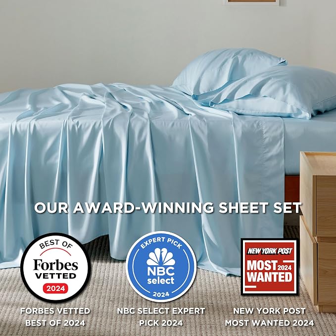 Bedsure California King Sheet Sets, Cooling Sheets, Rayon Derived from Bamboo - Image 2
