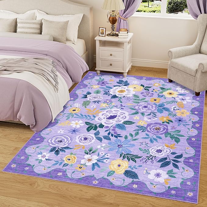 DUKINO 5x7 Area Rug, Floral Rugs - Image 2
