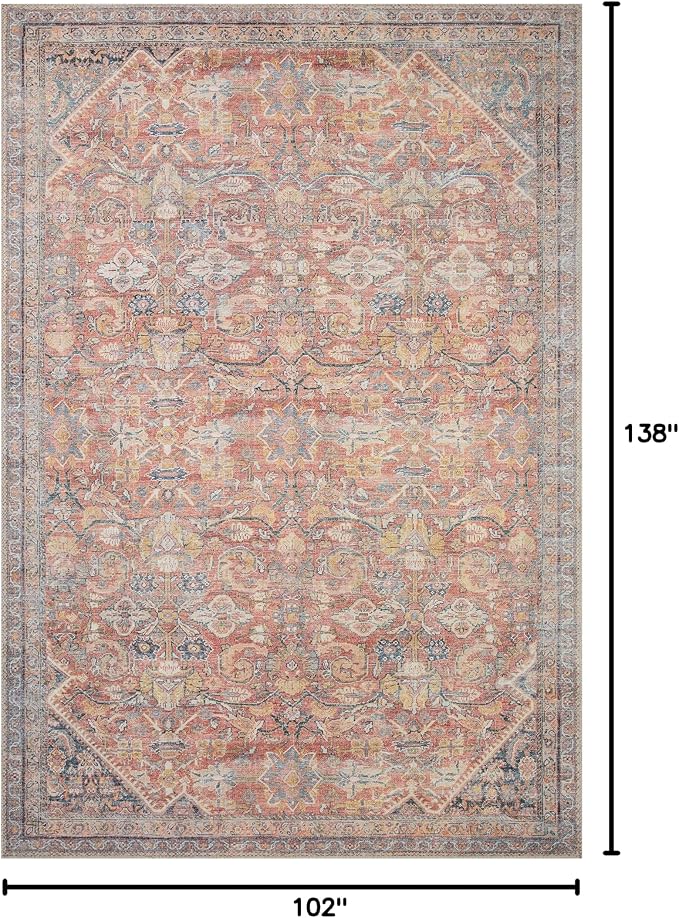 Loloi Adrian Collection ADR-02 Rust/Denim 8'-6" x 11'-6", .19" Thick Area Rug - Image 2