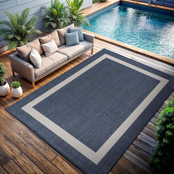 CAMILSON Outdoor Rug 6x9, Modern Outside Rugs - Image 7
