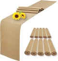 10 Pack Natural Burlap Table Runners, 12 x 108 Inch Rustic Jute Table Runner by Wlirantim