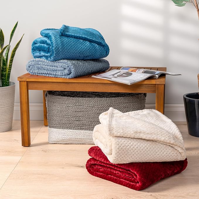 PAVILIA Dusty Blue Throw Blanket - Image 7