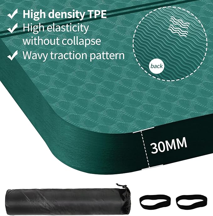 nuveti Large Exercise Mat - 15mm/20mm/30mm Thick Yoga Mat | Workout Mat - Image 2