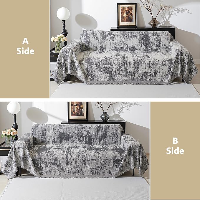MEETSKY Oversized Couch Cover for Sectional Sofa Set Abstract Geometric - Image 6