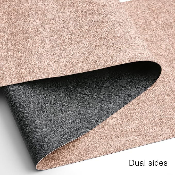 Table Runners 55 Inches Long, Dual-Sided Faux Leather Farmhouse Table Runner - Image 2
