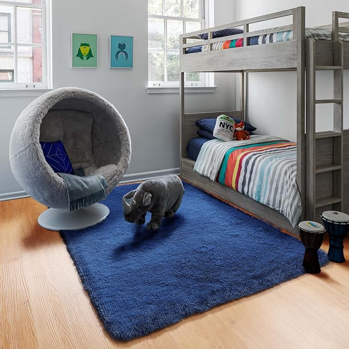 ONASAR Navy Area Rugs for Bedroom Living Room, Washable 4x6 Blue Fluffy Indoor - Image 8