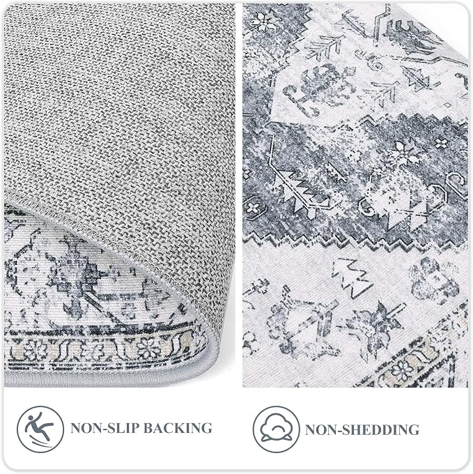 Lahome Boho Hallway Runner Rug 2x6, Washable Untra-Thin Non-Slip Kitchen Runner - Image 4