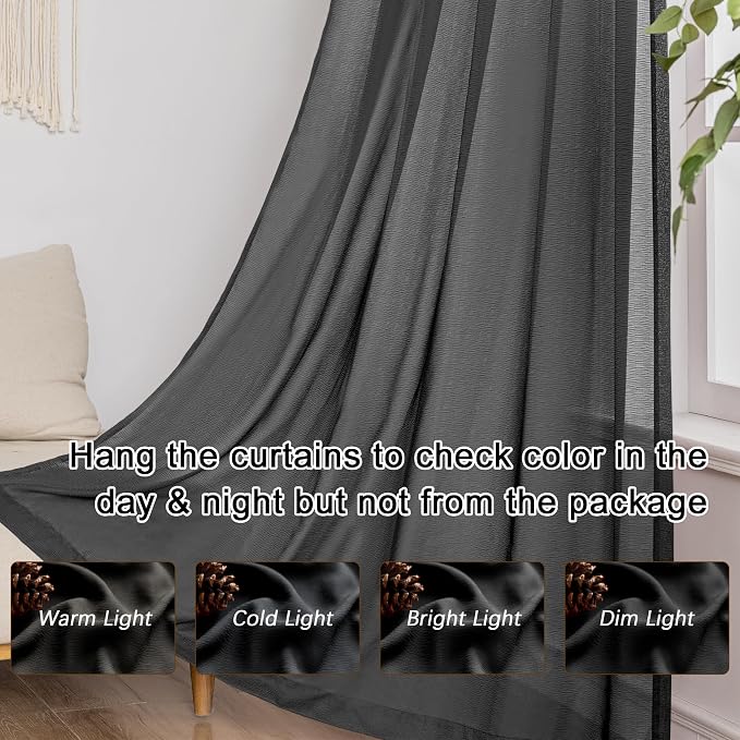 MAIHER Pinch Pleat Sheer Curtains 102 Inch Length - Image 6