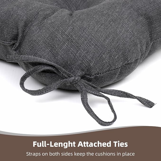 RACE LEAF 4 Pack Patio Chair Cushions 17x17 Inch, Thickened Waterproof Cushions - Image 3