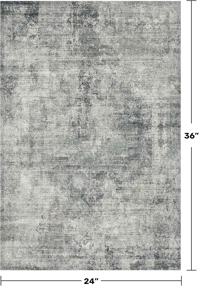 Slate Blue 2x3 Small Rugs for Entryway, Stain Resustant Waterproof Kitchen Rugs - Image 2