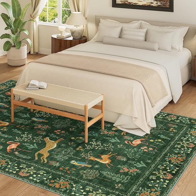 DUKINO 9x12 Rug, Washable Animal Living Room Rug - Image 3