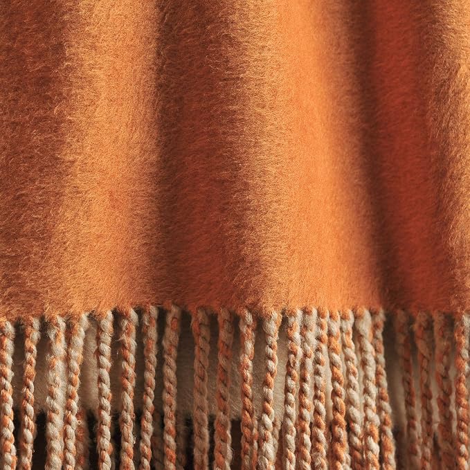 EP Mode Reversible Fringed Mulberry Silk Throw Blanket - Image 7