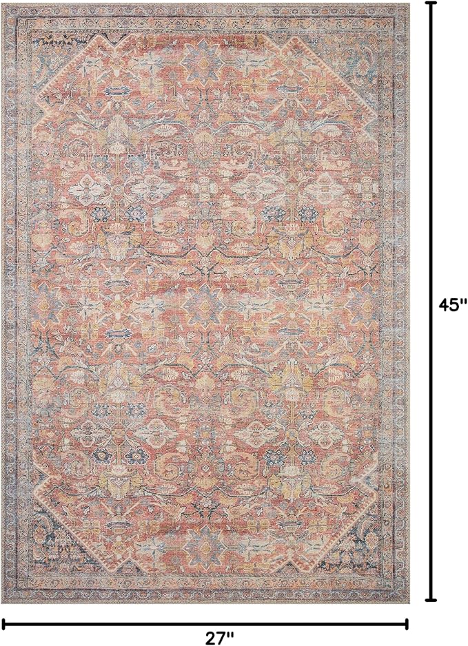 Loloi Adrian Collection ADR-02 Rust/Denim 2'-3" x 3'-9", .19" Thick Accent Rug - Image 2