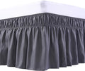 MEILA Wrap Around Bed Skirt Three Fabric Sides Elastic Dust Ruffled 18 Inch by MEILA