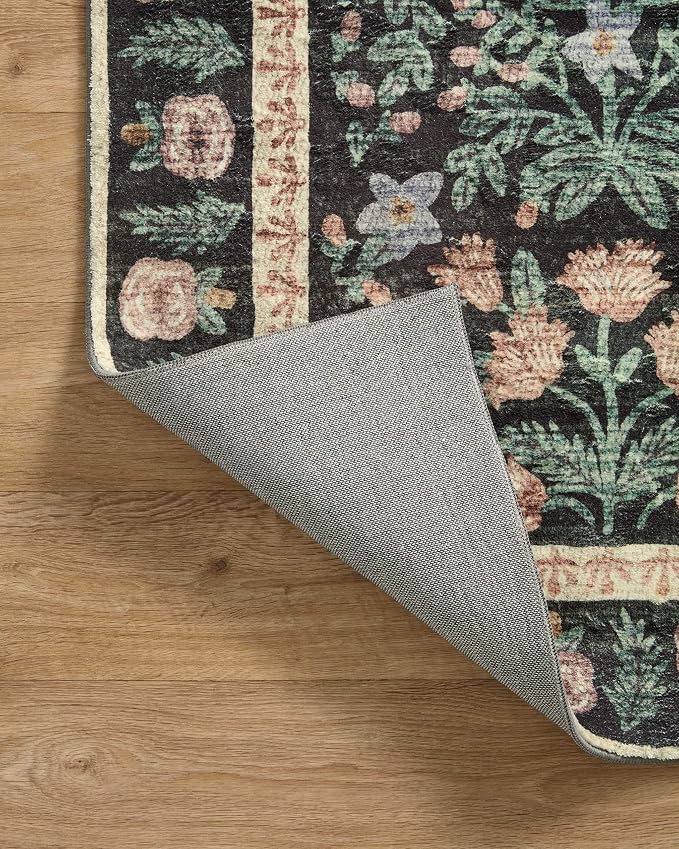Loloi Rifle Paper Co. Eden Collection EDE-02 Mughal Garden Black 2'-3" x 3'-9" - Image 7