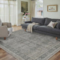 Vintage Area Rug 4x5 Grey Brown Entryway Office Washable Carpet Non Slip by PureCozy