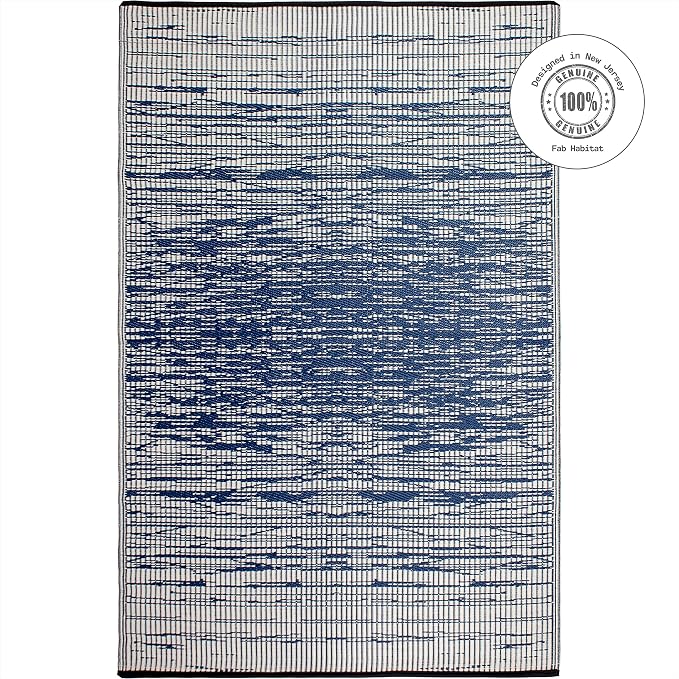 Fab Habitat Abstract Distressed Stripes Outdoor Rug - Image 4