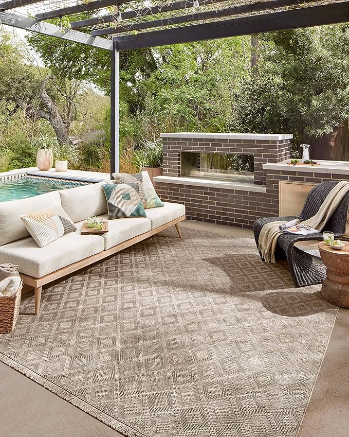 Loloi Dawn Collection Indoor/Outdoor DAW-07 Light Brown 2'-3" x 7'-7" Runner Rug by Loloi